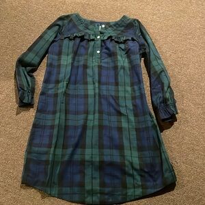 Navy and forest green plaid nightgown for girl - size 12 from Crewcuts!